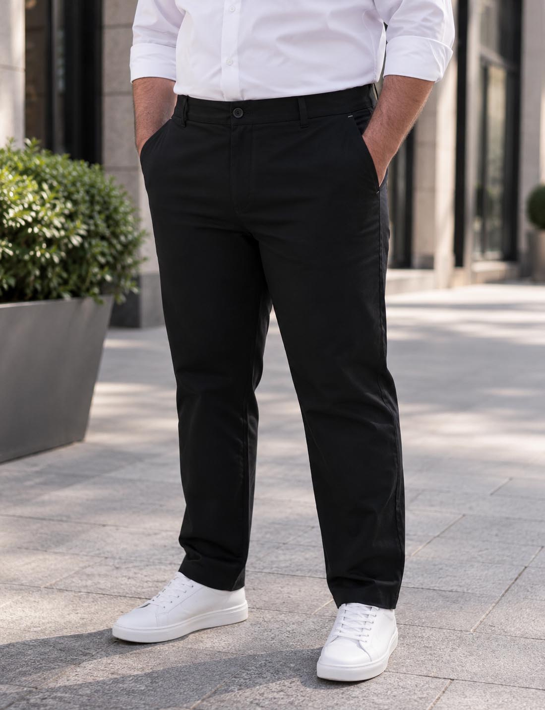 Trial jeans Trial ανδρικό μαύρο υφασμάτινο Chinos παντελόνι 26TaylorM